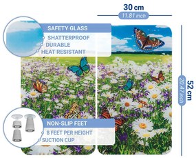 Płyty ochronne na kuchenkę ze szkła hartowanego zestaw 2 szt. 52x30 cm Summer Meadow – Maximex