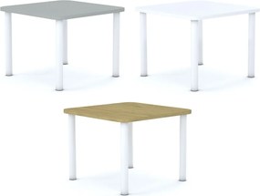 Stół przedszkolny Smart kwadratowy 70x70 cm, rozmiar 0-3, blat dębowy / nogi białe