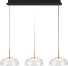 Szeroki żyrandol led z trzema kloszami z akrylu Vitrum CL3