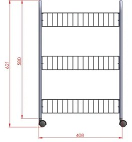 Regał na kółkach z 3 półkami Metaltex Lugano