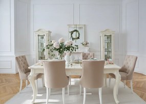 Stół do jadalni rozkładany Giselle, 180 (240) x100x78 cm. Stół do salonu w stylu francuskim. Stół glamour. Meble francuskie La Perle.