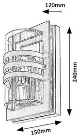 Rabalux 7244 metalowa lampa zewnętrzna ścienna Orlova, czarny