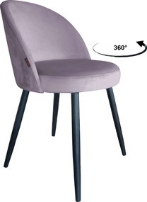 Krzesło TRIX tkanina Welur noga metalowa : Kolor nogi - Czarna stożek, Kolor tkaniny - VELVET - MG55, Typ siedziska - Siedzisko obrotowe 360°