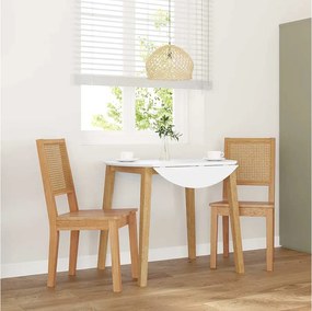 Zestaw 2 krzeseł do jadalni z litego drewna kauczukowego, ergonomiczny design bez podłokietników, komfort i wytrzymałość