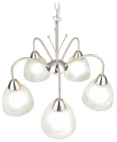 Lampa wisząca w biało-srebrnym kolorze ze szklanym kloszem ø 53 cm Dobby – Trio