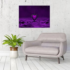 Obraz fioletowego serca (70x50 cm)