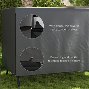 Outsunny Pokrowiec na meble ogrodowe, osłona ochronna na meble zewnętrzne, 215 cm x 155 cm x 150 cm, Ciemnoszary | Aosom PL