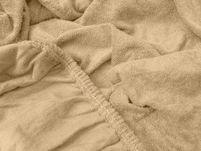 PrzytulneMieszkanie.pl Frotowe prześcieradło beżowe 90 x 200 cm
