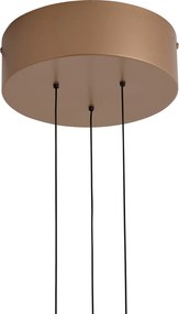 Nowoczesna lampa wisząca brązowa z drewnem orzechowym ze ściemnialnym LED - Smith