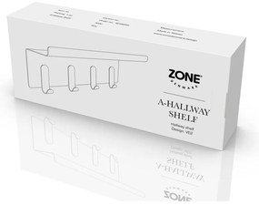 Czarny stalowy wieszak ścienny z półką 11,5 cm A-Hallway – Zone