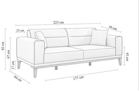 Ciemnoniebieska rozkładana sofa 223 cm Liones – Artie