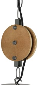 Inteligentna lampa wisząca ciemnoszara z drewnem 47 cm w komplecie z WiFi G95 - ArthurPrzemysłowy Oswietlenie wewnetrzne