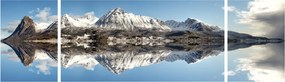 Obraz gór i ich odbicie (170x50 cm)