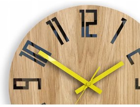 Zegar na ścianę nowoczesny drewniany z dużymi cyframi okrągły cichy loft