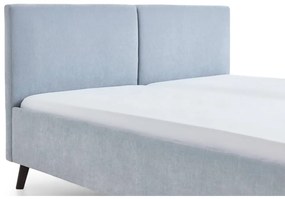 Jasnoniebieskie tapicerowane łóżko dwuosobowe ze stelażem 160x200 cm Piano – Meise Möbel