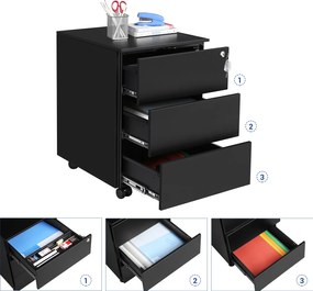 Szafka Czarna na Dokumenty, Kontenerek - OFC63BK