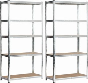 2x REGAŁ METALOWY 90x40x180 SREBRNY