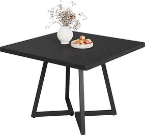 Stół jadalny dla 4 osób, styl nowoczesny, solidna metalowa rama, stół kuchenny do jadalni 80 x 80 x 75 cm (czarny)