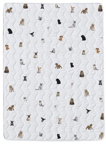 Biały zestaw koca i poszewki na poduszkę z satyny bawełnianej pikowany 140x200 cm The Cutest Ones – Butter Kings