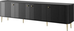 Szafka RTV Vesper 4D 187 cm - czarny / złote nogi