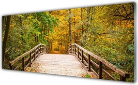 Szkło do Kuchni na Ścianę Drewniany Mostek Nad Potokiem
