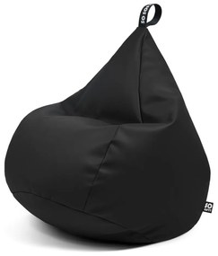 Czarny worek do siedzenia z imitacji skóry Drop XL – So Soft?