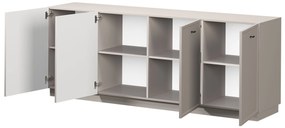 Komoda czterodrzwiowa Lorini 200 cm - kaszmir / czarne uchwyty T-bar