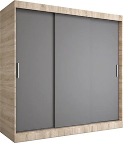 Szafa przesuwna 200 cm dąb sonoma + antracyt D8-C49
