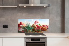 Panel szklany do Kuchni Pierniki i Bożonarodzeniowe Bombki