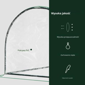 Szklarnia Outsunny, szklarnia z drzwiami, chłodnia, domek dla roślin, szkółka roślin, stal PVC, 200 x 100 x 80 cm