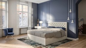 Łóżko kontynentalne EKSPRESJO 140x200 zielone velvet z pojemnikiem LAVERTO