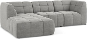 Szary narożnik z materiału bouclé (lewostronny/z szezlongiem) Aloha – Makamii