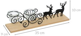 Metalowy świecznik na tealight, renifery, 45 cm
