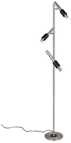 Czarna/w kolorze srebra lampa stojąca LED (wysokość 150 cm) Ikaris – Trio Select