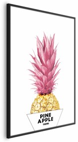 Plakat złotą ananas 21x30 cm z ramą czarną bez marginesu ARTGEIST B