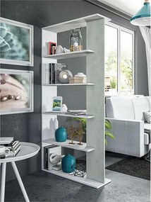 Półka Przemysłowa Cement/Biały 5 Półek 90x180 cm