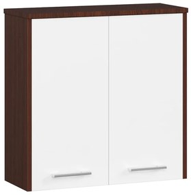 Minimalistyczna wisząca szafka łazienkowa wenge + biały - Zofix 3X