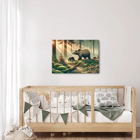 Obraz - Niedźwiedzie w lesie (70x50 cm)