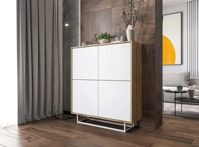 Wysoka komoda w stylu loft Apollo 97 dąb wotan/biały