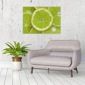Obraz na szkle - pokrojone cytryny (70x50 cm)