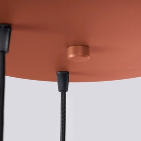 Lampa wisząca HALO 3P ochra czerwona ryflowana SOLLUX  LIGHTING