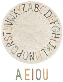 Dywan dziecięcy ABECADŁO COLOR Ø120 cm beżowy z literkami do nauki LORENA CANALS