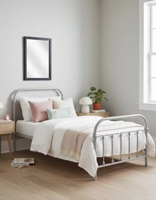 Szare metalowe łózko pojedyncze 90x200 cm N9-Z76