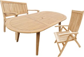 TECTONA - drewniany rozkładany stół tekowy 150/200x95 cm - Towar z drobną wadą (N294)