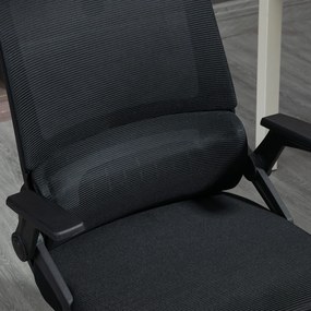 Vinsetto Fotel Biurowy Obrotowy Regulowany z Podparciem Głowy 58x61x119cm Czarny | Aosom PL