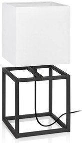 Czarno-biała lampa stołowa Markslöjd Cube, 20x20 cm