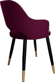 Krzesło Milano tkanina Welur noga metalowa : Kolor nogi - Czano-złota stożek, Kolor tkaniny - VELVET - MG02, Typ siedziska - Siedzisko stałe