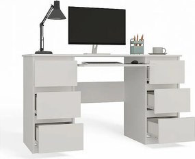 Biurko KUBA | Białe | 130x51x76cm | 6 Szuflad |Do Biura/ Pokoju