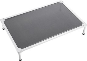 Podwyższone Łóżko dla Psów SucceBuy, Łóżko Polowe dla Zwierząt Domowych z Ramą z Rurki Aluminiowej i Oddychającą Siatką, XL, Szare