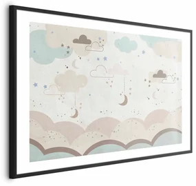 Plakat Bajkowa noc 60x40cm z ramą czarną z marginesem ARTGEIST B